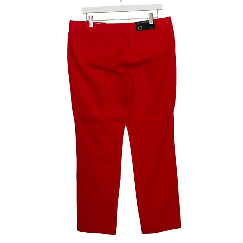 Banana Republic Sloan Orangish Red Trousers - Size 12 - New with Tags - Picture 3 of 6
